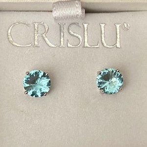 Crislu Aquamarine Stud Earrings
